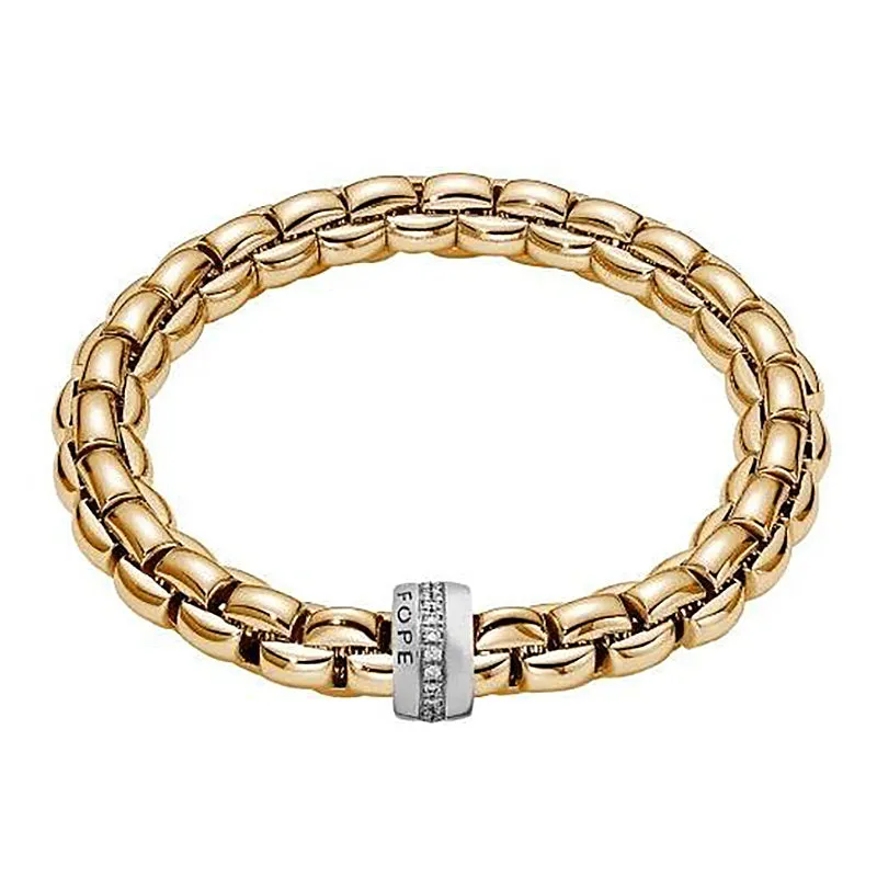 Fope Eka 18ct Yellow Gold 0.21ct Diamond Bracelet sold by Jura Watches