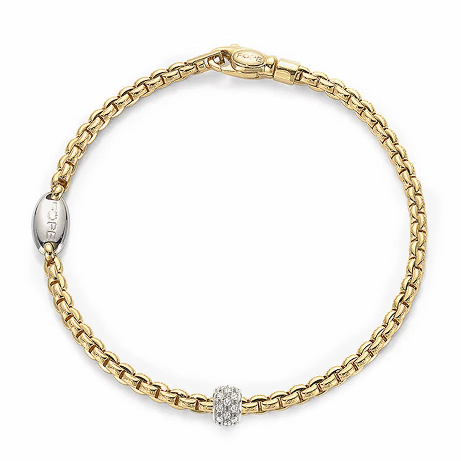 Fope Eka Tiny 18ct Yellow Gold 0.19ct Diamond Bracelet sold by Jura Watches