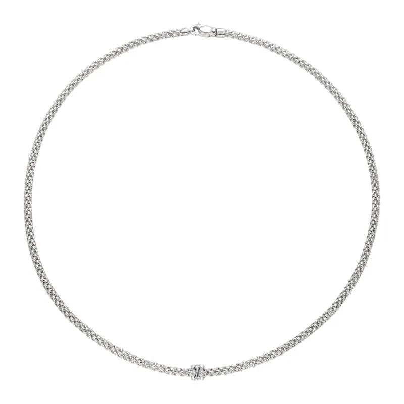 Fope Flex'it  Prima 18ct White Gold 0.12ct Diamond Necklace sold by Jura Watches