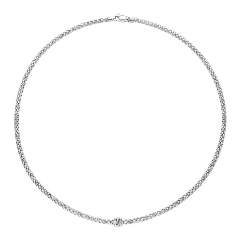 Fope Flex'it Prima 18ct White Gold 0.12ct Diamond Necklace sold by Jura Watches