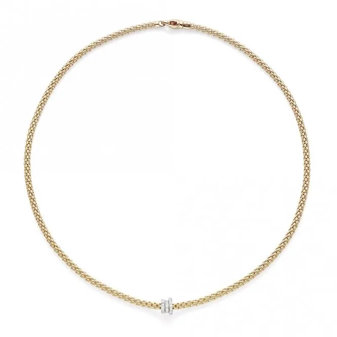 Fope Flex'it Prima 18ct Yellow Gold 0.31ct Diamond 43cm Necklace sold by Jura Watches