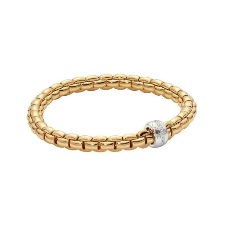 Fope Eka 18ct Yellow Gold 0.18ct Diamond Bracelet sold by Jura Watches