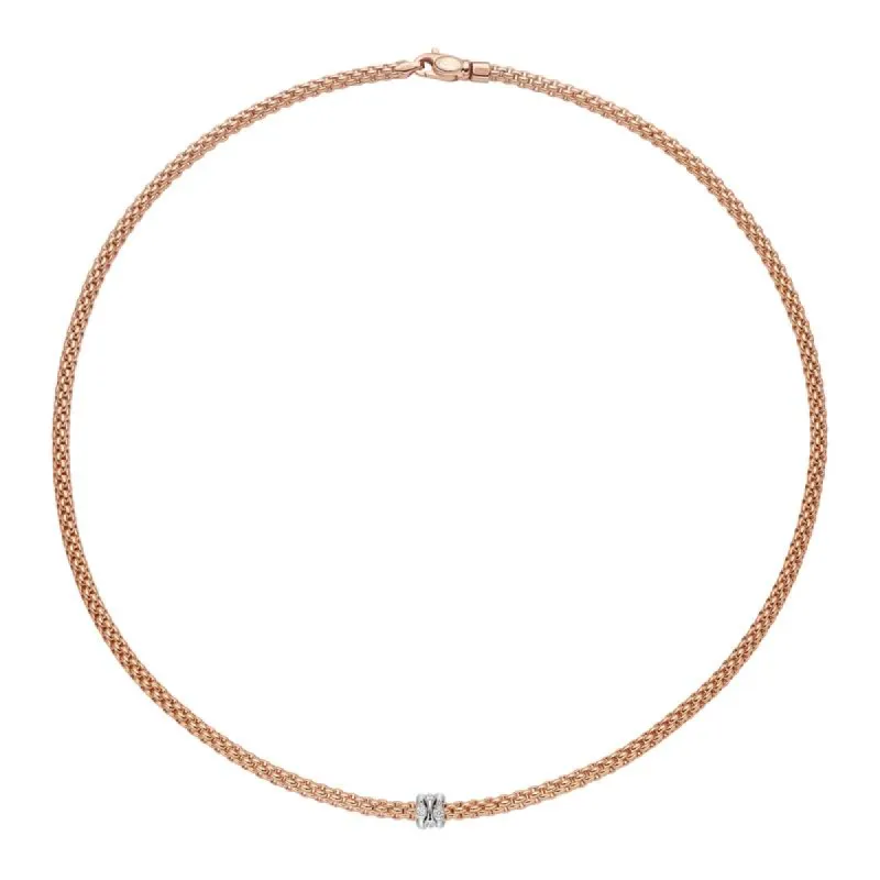 Fope Flex'it Prima 18ct Rose Gold 0.12ct Diamond Necklace sold by Jura Watches