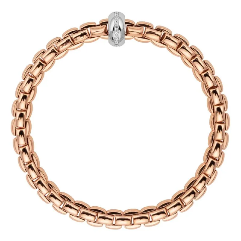Fope Eka Anniversario 18ct Rose Gold 0.13ct Diamond Bracelet sold by Jura Watches