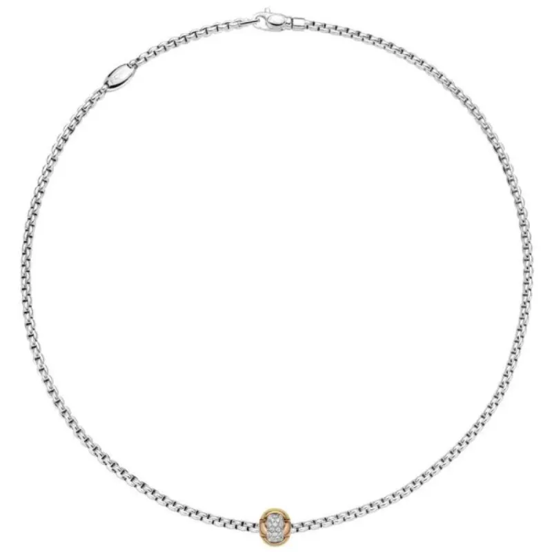 Fope Eka Tiny 18ct White Gold 0.25ct Diamond Necklace sold by Jura Watches