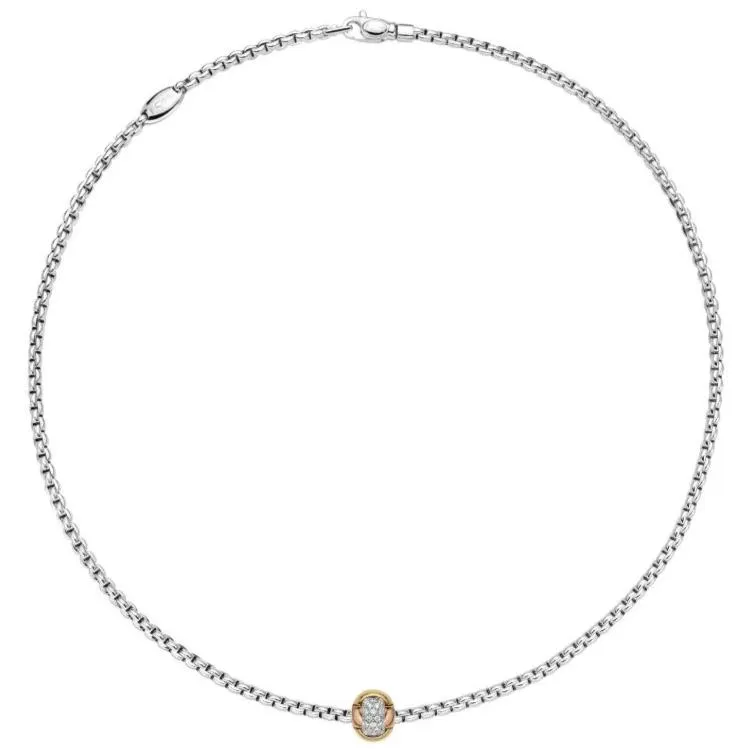 Fope Eka Tiny 18ct White Gold 0.25ct Diamond Necklace sold by Jura Watches