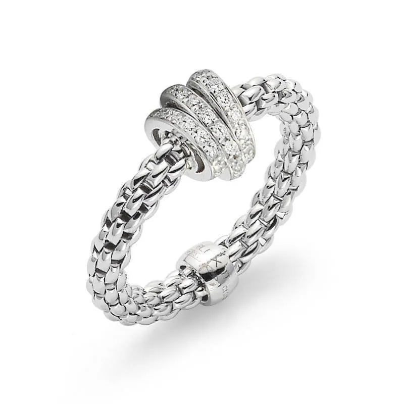 Fope Flex'it Prima 18ct White Gold 0.31ct Diamond Ring sold by Jura Watches