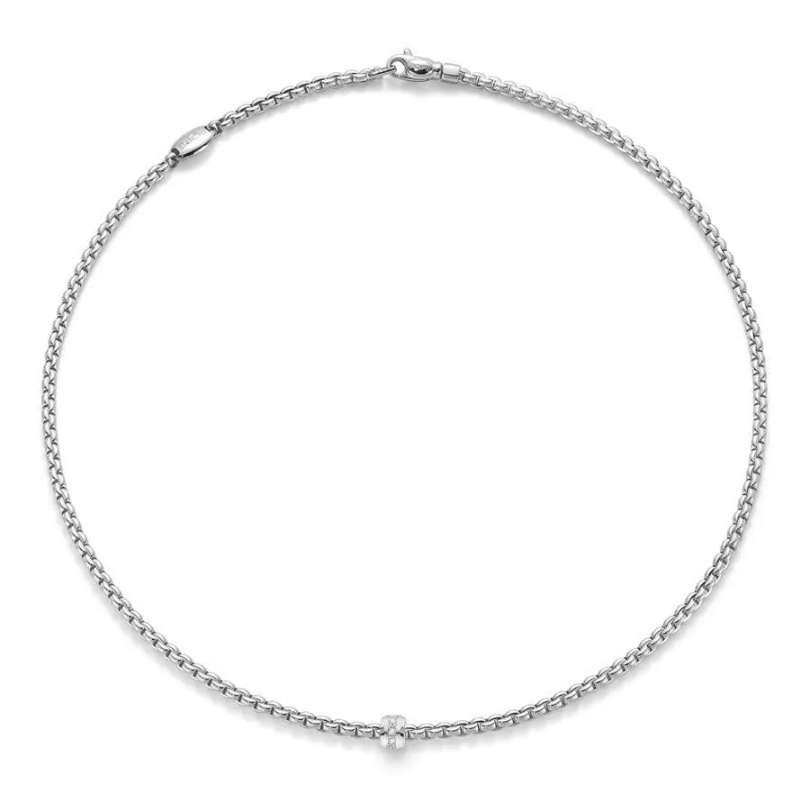 Fope Eka Tiny 18ct White Gold 0.07ct Diamond Necklace sold by Jura Watches