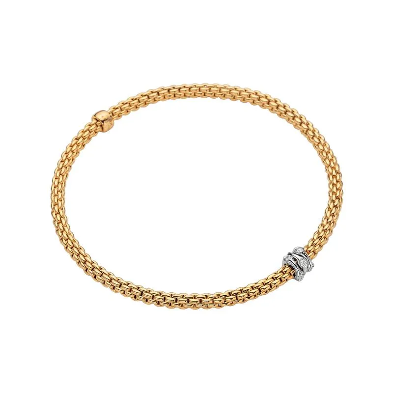 Fope Flex'it Prima 18ct Yellow Gold 0.12ct Diamond Bracelet sold by Jura Watches product image thumbnail 2
