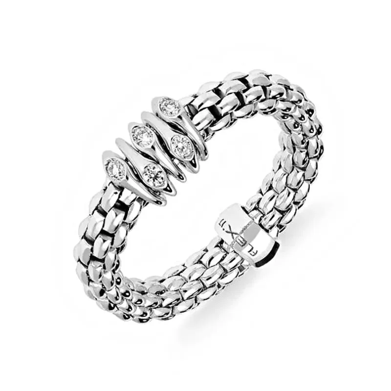 Fope Flex'It Prima 18ct White Gold 0.07ct Diamond Ring sold by Jura Watches