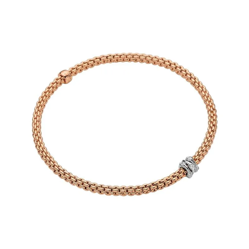 Fope Flex'it Prima 18ct Rose Gold 0.12ct Diamond Bracelet sold by Jura Watches product image thumbnail 2