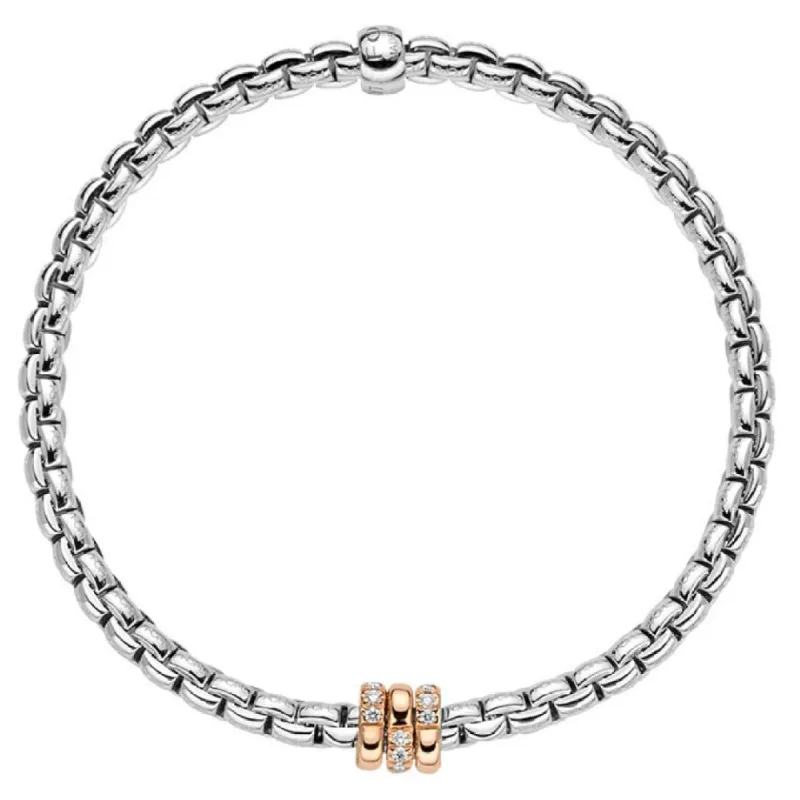 Fope Eka Tiny 18ct White Gold 0.16ct Diamond Bracelet sold by Jura Watches