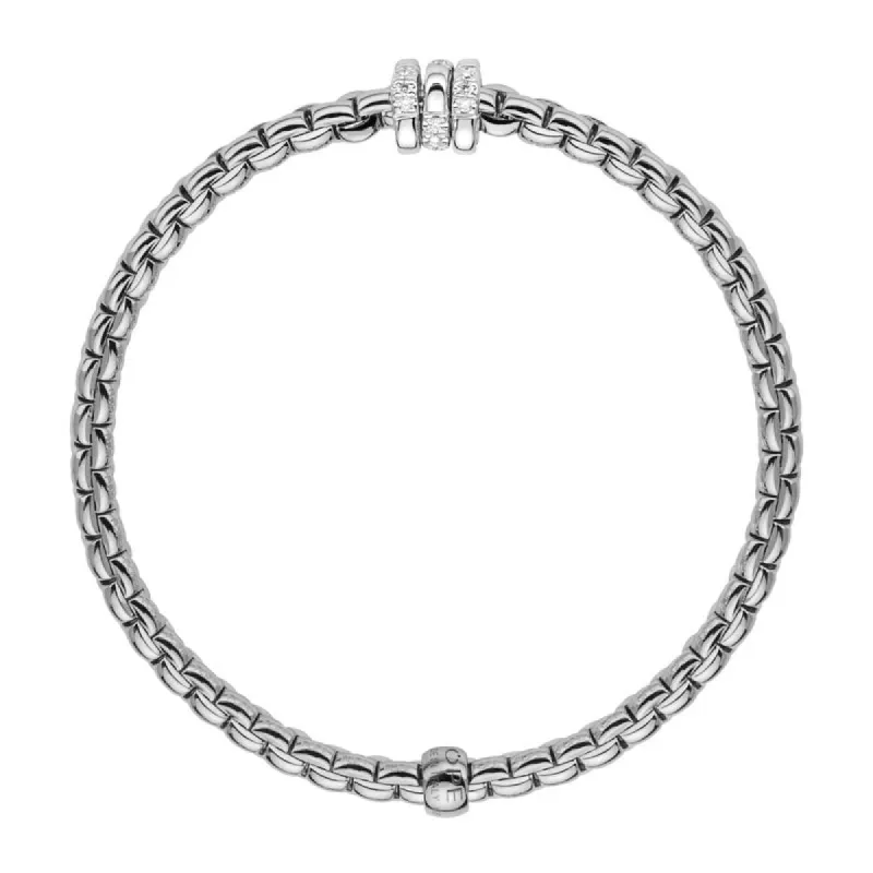 Fope Eka Tiny 18ct White Gold 0.16ct Diamond Bracelet sold by Jura Watches