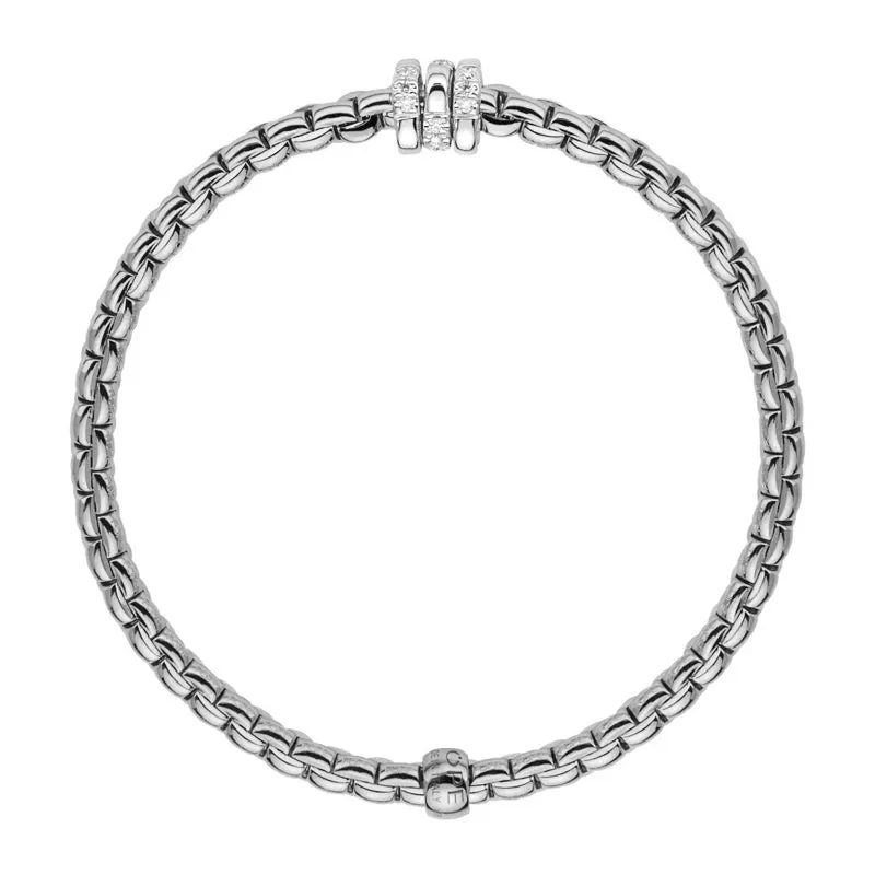 Fope Eka Tiny 18ct White Gold 0.16ct Diamond Bracelet sold by Jura Watches