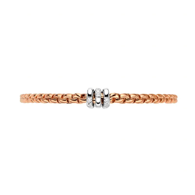 Fope Eka Tiny 18ct Rose Gold 0.16ct Diamond Bracelet sold by Jura Watches product image thumbnail 3