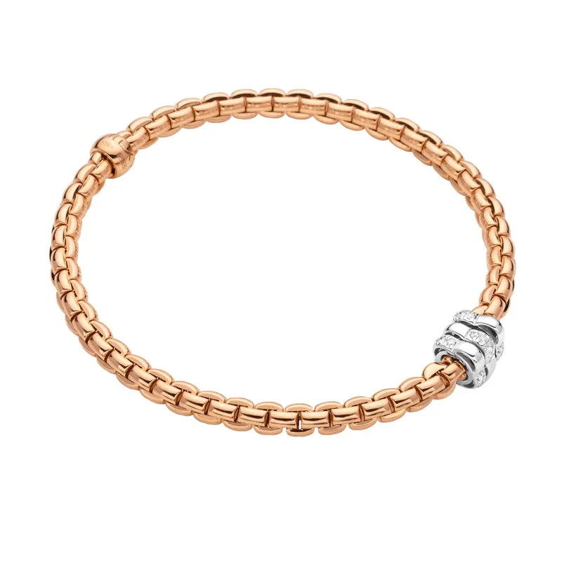 Fope Eka Tiny 18ct Rose Gold 0.16ct Diamond Bracelet sold by Jura Watches product image thumbnail 2