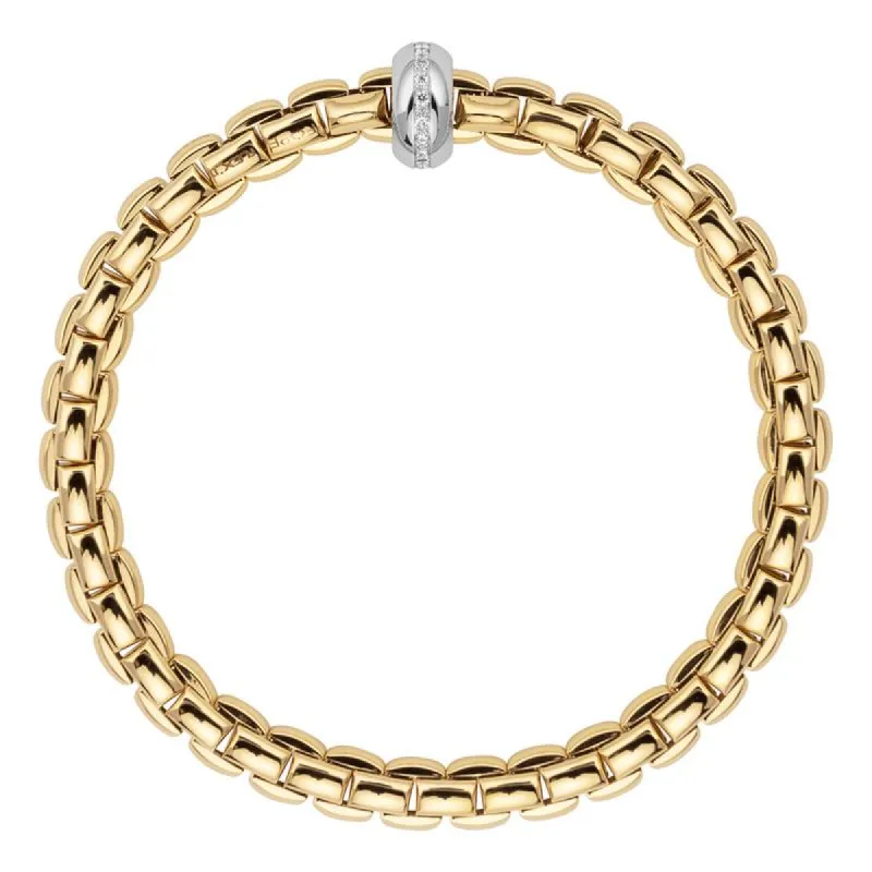 Fope Eka Anniversario 18ct Yellow Gold 0.13ct Diamond Bracelet sold by Jura Watches