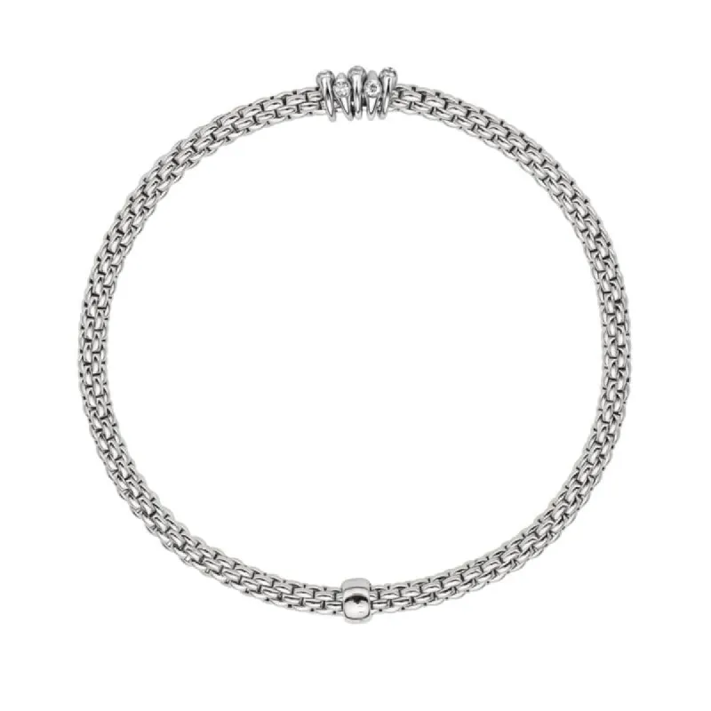 Fope Flex'it Prima 18ct White Gold 0.20ct Diamond Bracelet sold by Jura Watches