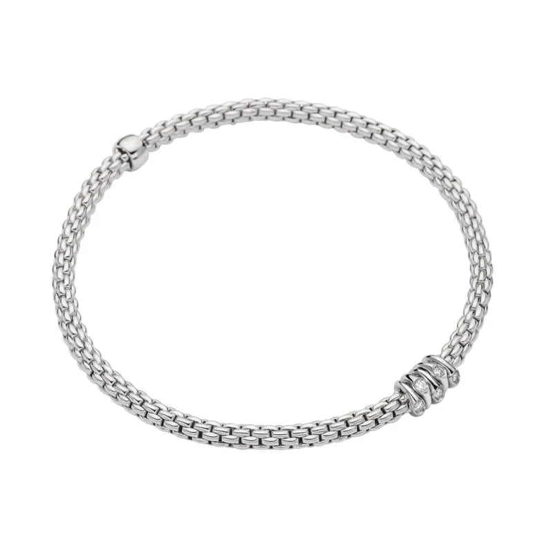 Fope Flex'it Prima 18ct White Gold 0.20ct Diamond Bracelet sold by Jura Watches product image thumbnail 2