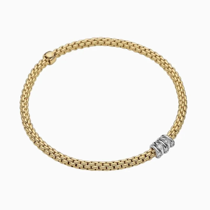 Fope Flex'it Prima 18ct Yellow Gold 0.20ct Diamond Bracelet sold by Jura Watches product image thumbnail 2
