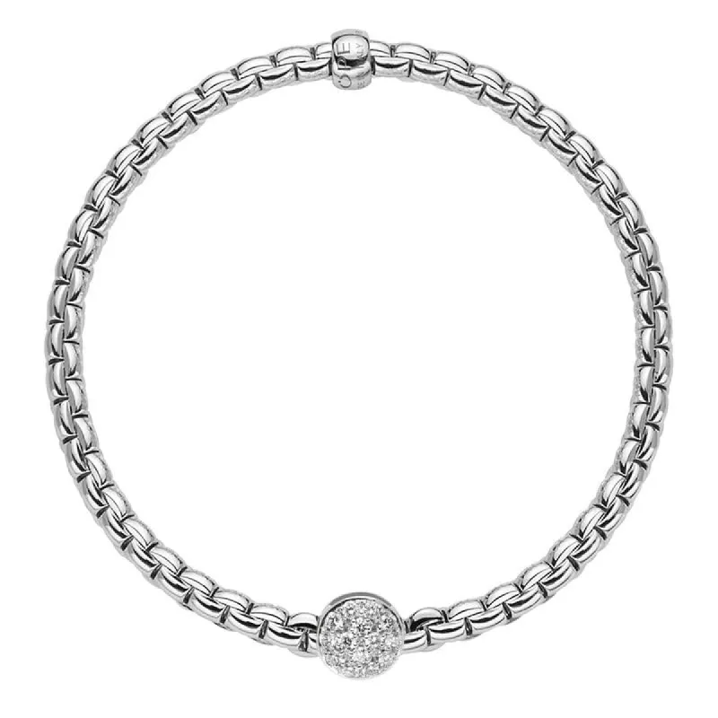 Fope Eka Tiny 18ct White Gold 0.22ct Diamond Bracelet sold by Jura Watches