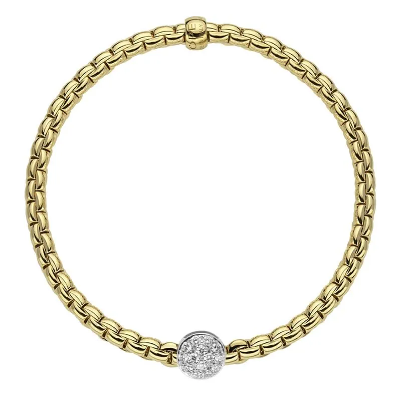 Fope Eka Tiny 18ct Yellow Gold 0.22ct Diamond Bracelet sold by Jura Watches