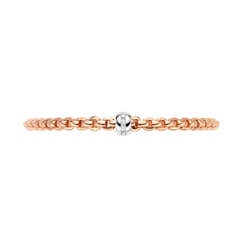Fope Eka Tiny 18ct Rose Gold 0.07ct Diamond Bracelet sold by Jura Watches product image thumbnail 3