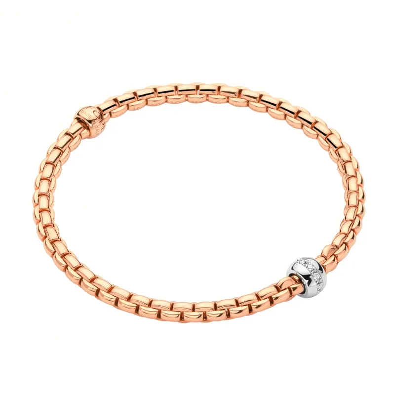 Fope Eka Tiny 18ct Rose Gold 0.07ct Diamond Bracelet sold by Jura Watches product image thumbnail 2