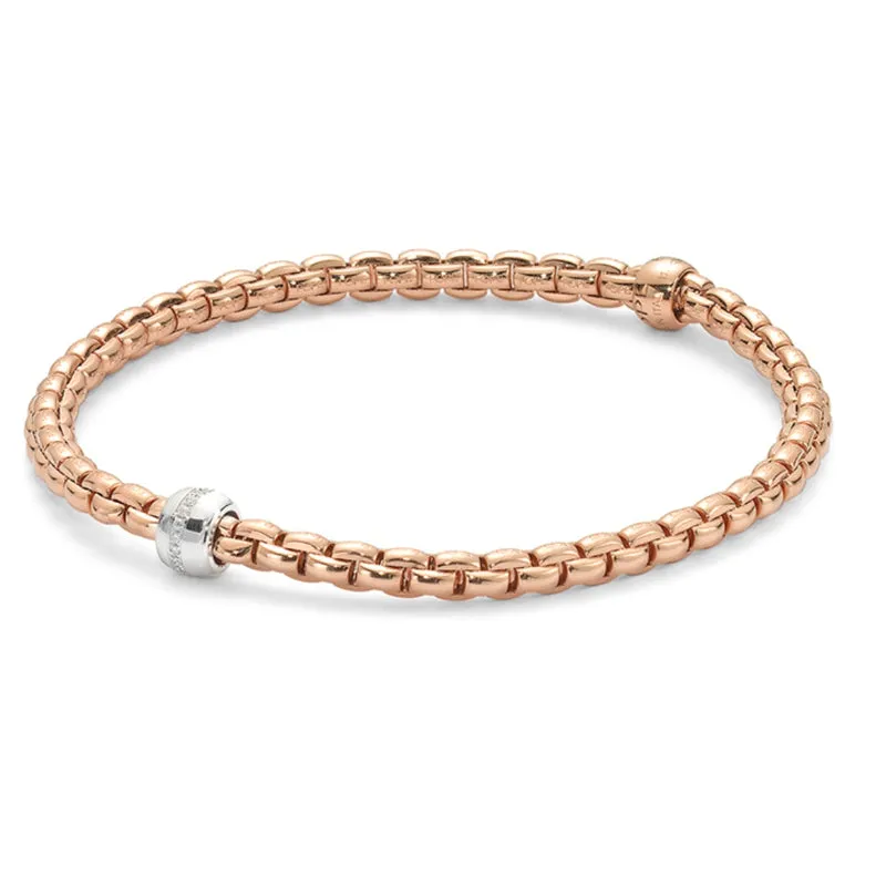 Fope Eka Tiny 18ct Rose Gold 0.07ct Diamond Bracelet sold by Jura Watches product image thumbnail 4