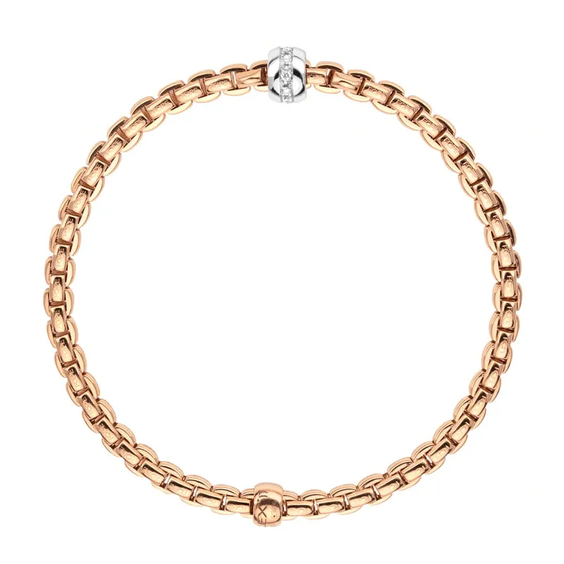 Fope Eka Tiny 18ct Rose Gold 0.07ct Diamond Bracelet sold by Jura Watches