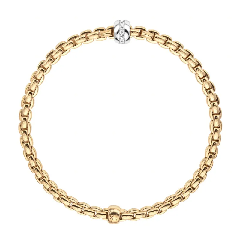 Fope Eka Tiny 18ct Yellow Gold 0.07ct Diamond Bracelet sold by Jura Watches
