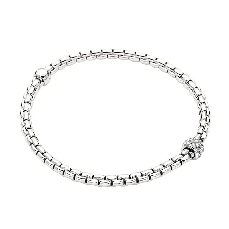 Fope Eka Tiny 18ct White Gold 0.19ct Diamond Bracelet sold by Jura Watches product image thumbnail 2