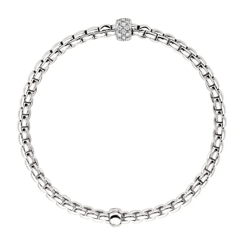 Fope Eka Tiny 18ct White Gold 0.19ct Diamond Bracelet sold by Jura Watches