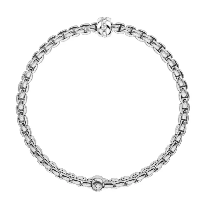 Fope Eka Tiny 18ct White Gold 0.07ct Diamond Bracelet sold by Jura Watches
