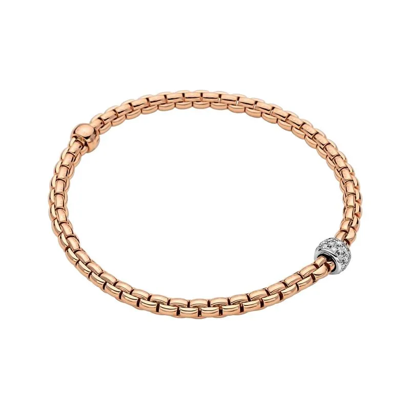Fope Eka Tiny 18ct Rose Gold 0.19ct Diamond Bracelet sold by Jura Watches product image thumbnail 2