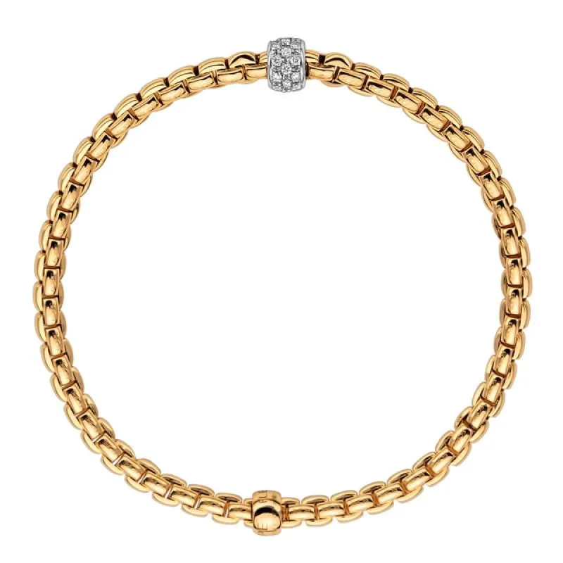 Fope Eka Tiny 18ct Yellow Gold 0.19ct Diamond Bracelet sold by Jura Watches