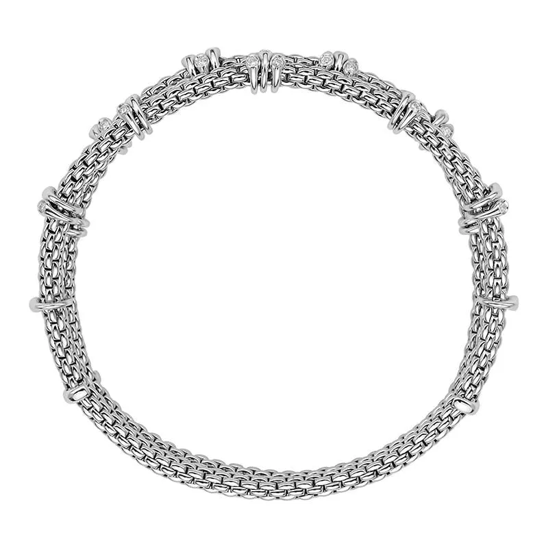 Fope Flex'it Prima 18ct White Gold 0.37ct Diamond Two Row Bracelet sold by Jura Watches product image thumbnail 3