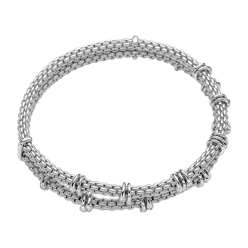 Fope Flex'it Prima 18ct White Gold 0.37ct Diamond Two Row Bracelet sold by Jura Watches product image thumbnail 4