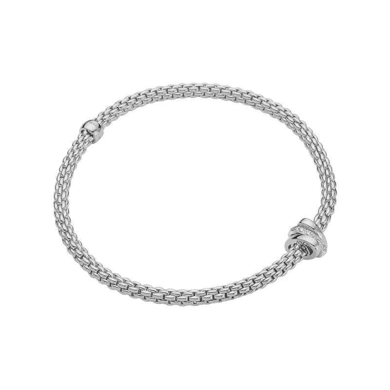 Fope Flex'it Prima 18ct White Gold 0.10ct Diamond Bracelet sold by Jura Watches product image thumbnail 2