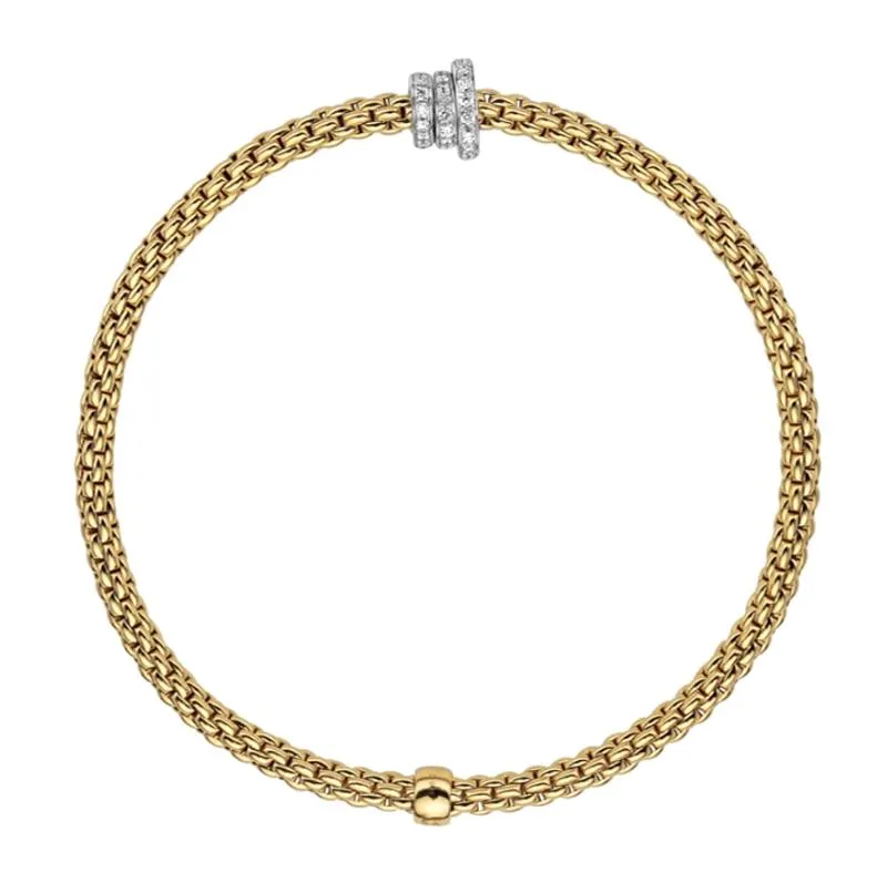 Fope Flex'it Prima 18ct Yellow Gold 0.31ct Diamond Bracelet sold by Jura Watches