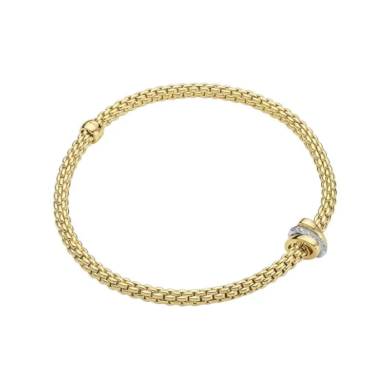 Fope Flex'it Prima 18ct Yellow Gold 0.10ct Diamond Bracelet sold by Jura Watches product image thumbnail 2