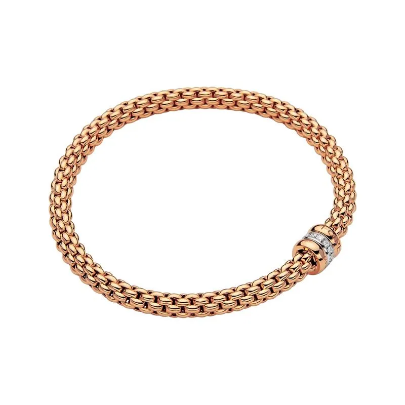 Fope Flex'it Solo 18ct Rose Gold 0.10ct Diamond Bracelet sold by Jura Watches product image thumbnail 2