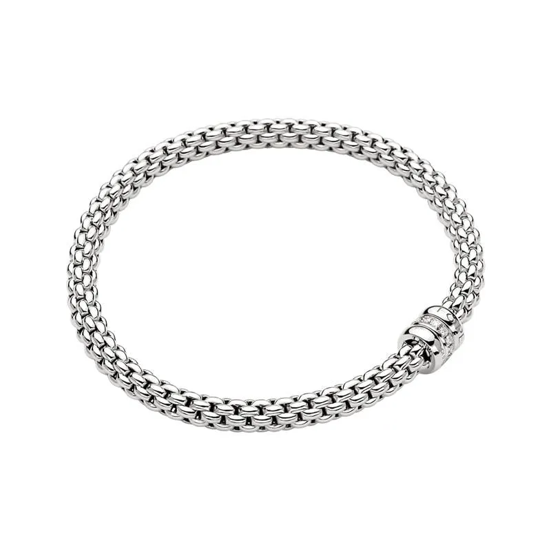 Fope Flex'it Solo 18ct White Gold 0.10ct Diamond Bracelet sold by Jura Watches product image thumbnail 2