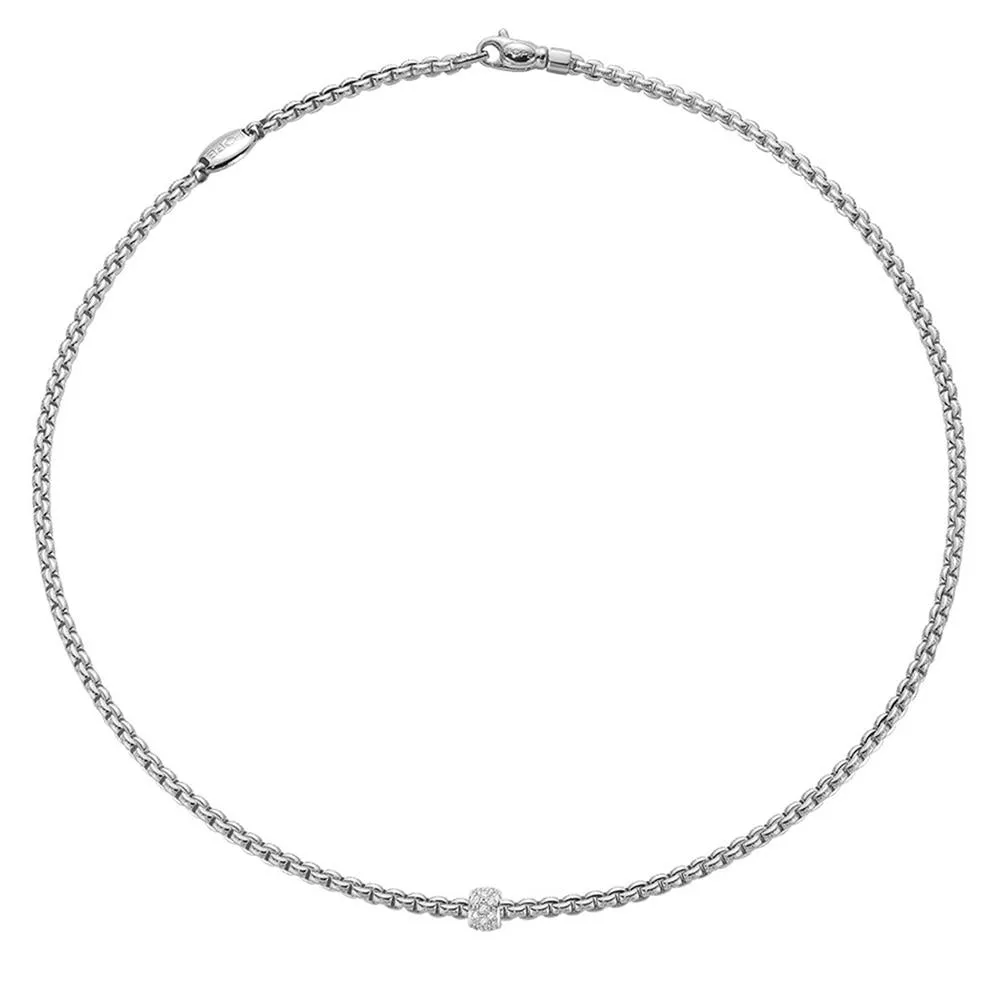 Fope Eka Tiny 18ct White Gold 0.19ct Diamond Necklace sold by Jura Watches