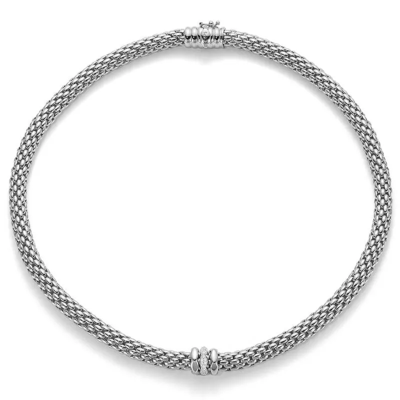 Fope Flex'It Love Nest 18ct White Gold Diamond Necklace sold by Jura Watches
