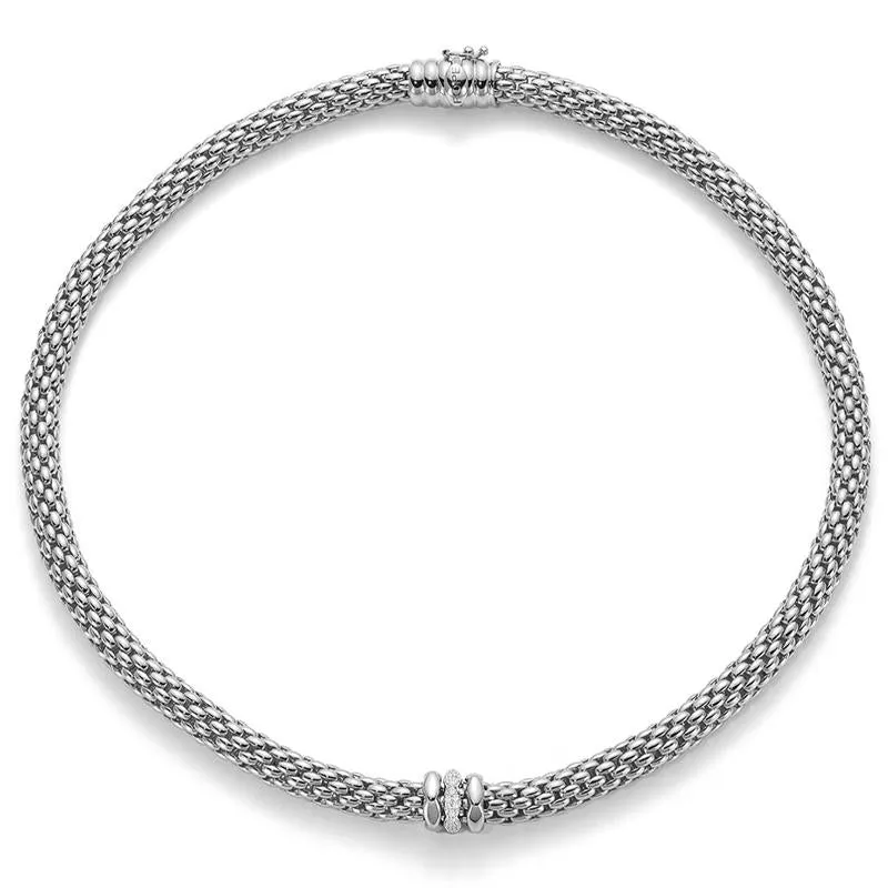 Fope Flex'It Love Nest 18ct White Gold Diamond Necklace sold by Jura Watches