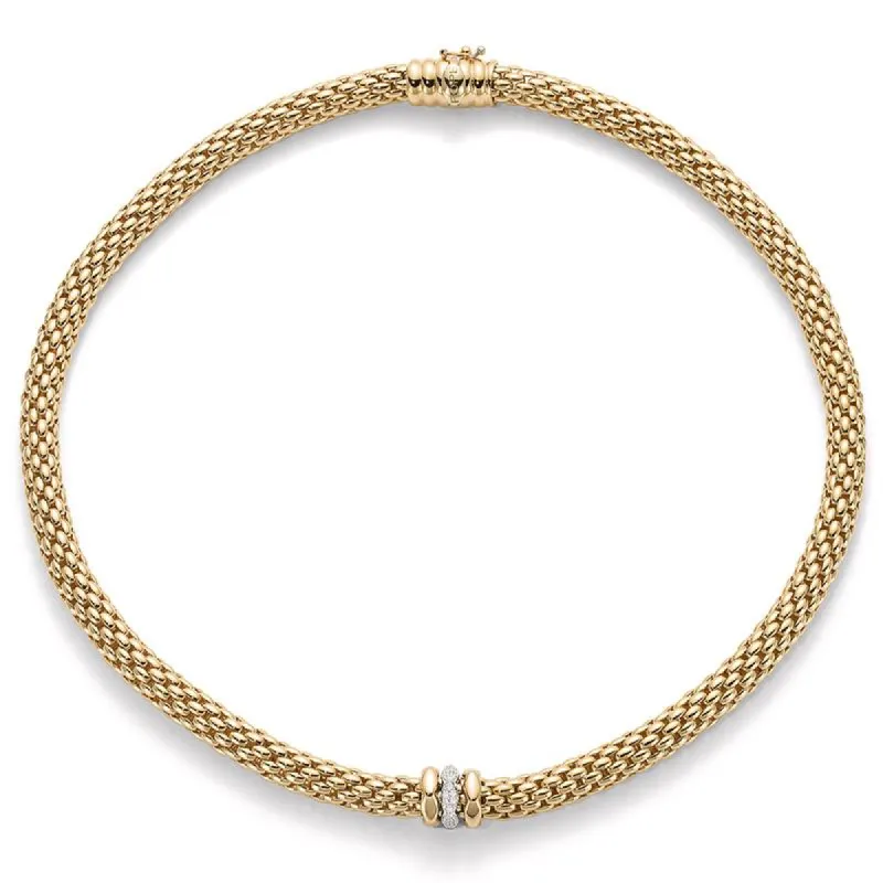 Fope Flex'It Love Nest 18ct Yellow Gold Diamond Necklace sold by Jura Watches