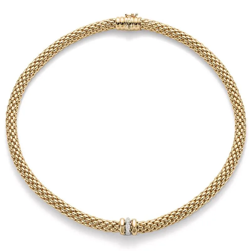 Fope Flex'It Love Nest 18ct Yellow Gold Diamond Necklace sold by Jura Watches