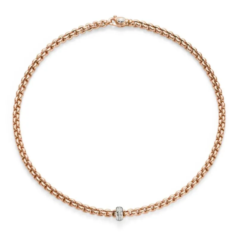 Fope Flex'It Eka 18ct Rose Gold Diamond Necklace sold by Jura Watches