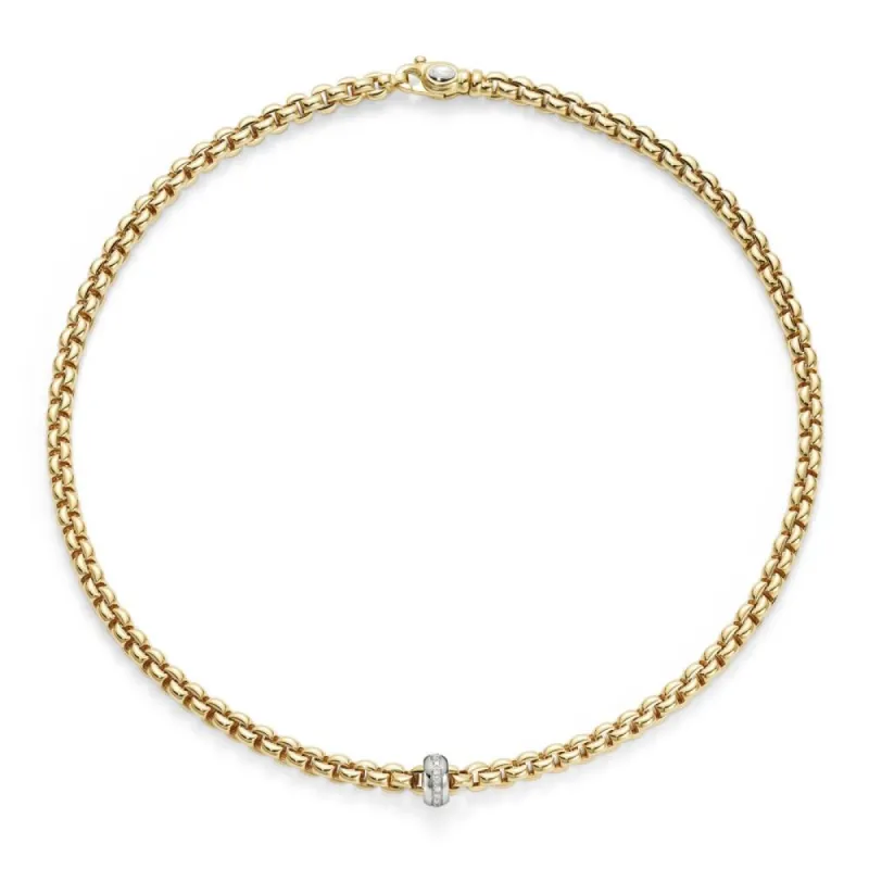 Fope Flex'It Eka 18ct Yellow Gold Diamond Necklace sold by Jura Watches